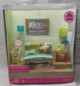 Muñeca Barbie 2006 futón y mesa sala de estar juego muebles para el hogar en caja original - Imagen 1 de 17