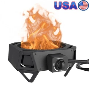 Portable Propane Fire Pit 54000 BTU W/ Locking Lid Adjustable Heat Lava Rocks US - Picture 1 of 21