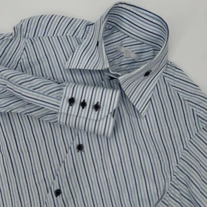 Camisa Decoy Italia Para Hombre Mediana Azul Rayas Manga Larga Calce Regular Abotonada - Imagen 1 de 13