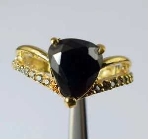 Black Diamond Solitaire 5.59 Carat Pear Cut Certified Women Ring See Video - Picture 1 of 7