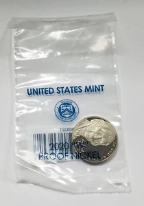 2020-W West Point Proof Jefferson Nickel | Sealed in Clear US Mint Bag - Picture 1 of 2