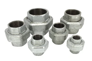Galvanised Malleable Iron Union Pipe Fitting (BSP) 15mm - 50mm (1/2" - 2") - Picture 1 of 19