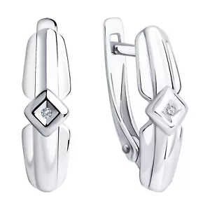 Diamant 0,008 ct 925 Sterling Silber Damen Ohrringe Sokolov - Bild 1 von 5