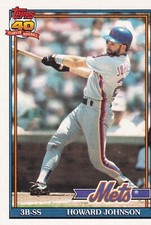 Howard Johnson 1991 Topps MLB Card # 470 New York Mets + Free Mystery Card