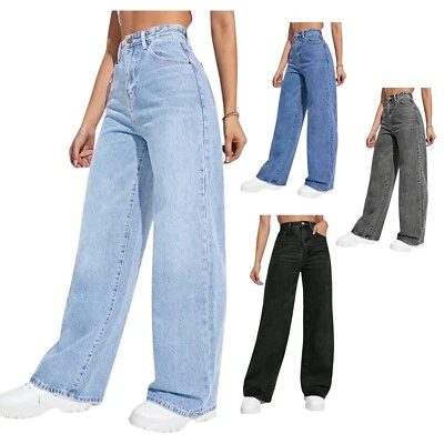 MARKENLOS Mom Jeans Schlaghose Damen Cowboy High Waist Bootcut Boyfriend Hose Lässig Denim