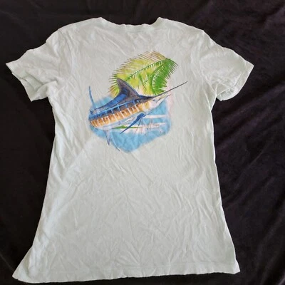 Guy Harvey Light Green Short Sleeve Cotton T-Shirt Women's M   - Image 1 of 4