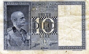 Europe, Italy 10 Lire 1938 - Picture 1 of 2