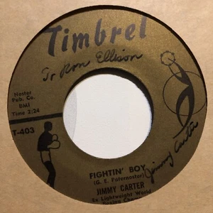 BOXING Jimmy Carter Fightin’ Boy / Your Eyes Will Tell On You 7” SIGNED Vinyl 45 - Picture 1 of 7