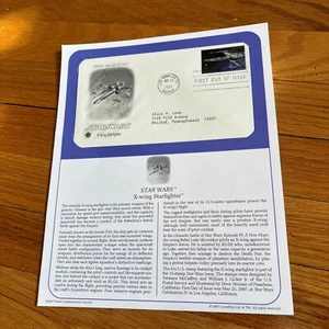 SELLO N HOJA STAR WARS X WING STARFIGHTER 2007 PRIMER DÍA EMISIÓN - Imagen 1 de 6