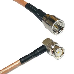 RG400 FME MALE to BNC MALE ANGLE RF Cable FAST-SHIP LOT - Picture 1 of 1