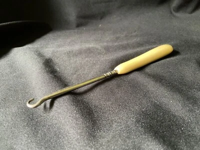 Vintage Shoe Button Hook with Celluloid Handle  7 1/4” - Image 1 of 4