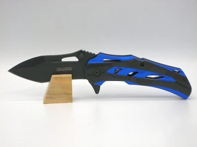 ~ NUEVO ~ Cuchillo táctico Tac Force Speedster asistencia de resorte Linerlock azul/negro Foto 1 de 4