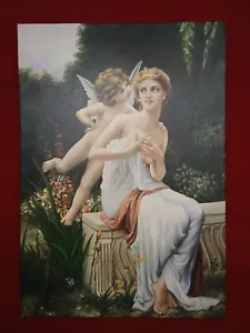 Quadro Nudo Con Angelo Dipinto Su Tela classico 70x100 CM Compreso Telaio - Foto 1 di 9