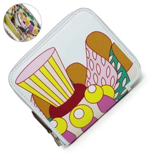 HERMES Azap Compact Silk'in La Patisserie Francaise Coin Purse Swift Blue Brume - Picture 1 of 7