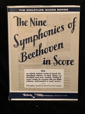 BEETHOVEN The Nine Symphonies - FULL SCORE - BELWIN MILLS - HARDBACK w/ DJ - Image 1 of 4