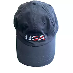 Cappello Berretto da Palla Nero Tela USA con Sfondo Colore Bandiera con Taglia Regolabile - Foto 1 di 7