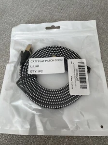 Cat7 Ethernet Flat Cable RJ45 Gigabit Lan Network Patch Cord. 1.5m - Picture 1 of 1