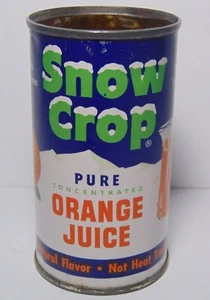 Antiguo Oso de Peluche Publicidad Gráfico Lata Jugo Naranja Cultivo Nieve Años 60 De Colección - Imagen 1 de 11