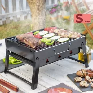 barbecue griglia a carbone carbonella grill portatile pieghevole da tavolo - Foto 1 di 12
