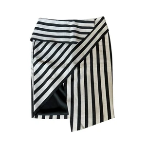 Mason schwarz gestreifter asymmetrischer Rock Größe 6 - Bild 1 von 10