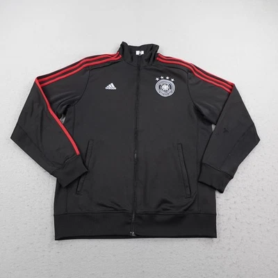 Chaqueta de atletismo de la selección nacional de Alemania para hombre grande negra roja fútbol Adidas cremallera completa Foto 1 de 4