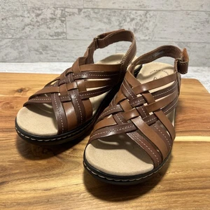 Clarks Collection Women's Sz 7.5 W Lexi Carmen Leather Strappy Sandals - NEW - Picture 1 of 10