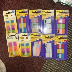 Post-It Lot Page Markers Tabs Multiple Colors 10 Packs Total - Picture 1 of 1