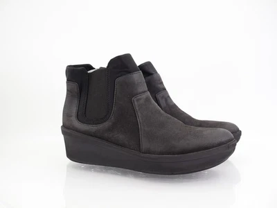 Clarks Women's Rose Sun Boot Size 12 Chelsea Bootie Pull On Black Leather Wedge - Image 1 of 4