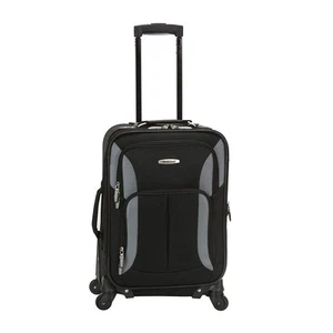 Pasadena Softside Spinner Wheel Luggage, Black/Gray, Carry-On 20-Inch - Picture 1 of 3