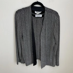 RONNE NICOLE Sport Women's L Black & White Textured Set Tank Cardigan Pants Vtg - Picture 1 of 24