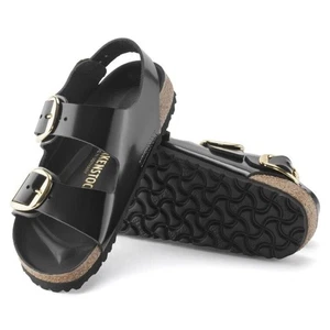 NEU Birkenstock | Milano Big Buckle Leder Lack Hochglanz Schwarz Damen 9 / 40 - Bild 1 von 10