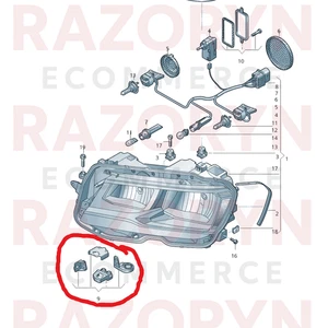 VW TIGUAN 5B 2017 - 2023 HEADLAMP BRACKET REPAIR KIT PASSENGER SIDE 5NA998225 - Picture 1 of 3