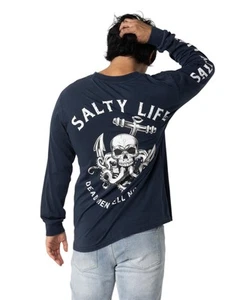 Salty Life Grim Long Sleeve T-Shirt - Picture 1 of 7