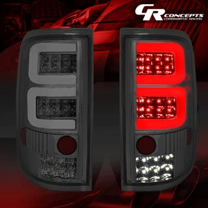 PAIR CHROME SMOKED LENS DUAL 3D LED BAR TAIL LIGHT FOR 2004-2008 FORD F150/LOBO - Picture 1 of 10