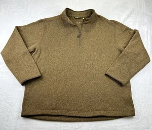 Cabelas Sweater Mens 2XL Green Brown Fleece 1/2 Zip Pullover Hunting Outdoors - Picture 1 of 17