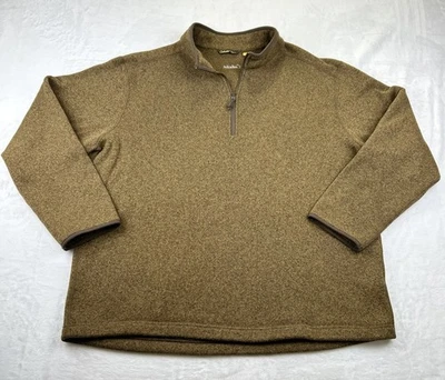 Cabelas Sweater Mens 2XL Green Brown Fleece 1/2 Zip Pullover Hunting Outdoors - Image 1 of 4