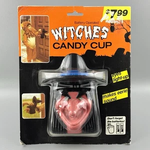 Vintage 1980’s Halloween Witches Candy Cup Trick-or-Treat Witch Wizards Box Dish - Bild 1 von 18