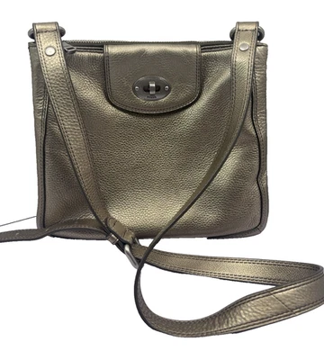 "Bolso Bandolera Boho Fossil Marlow Dorado Tamizado Cuero Tamaño Mediano 11""" Foto 1 de 4