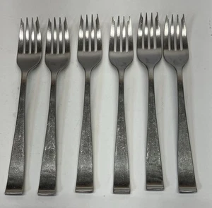 LYON STAINLESS FLATWARE NEW CHARM 6 SALAD FORKS - Picture 1 of 7