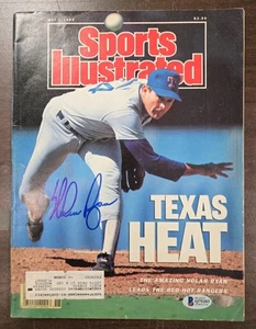 Nolan Ryan Signed Sports Illustrated Mag 5/1/89 MLB Texas Rangers Beckett Auto  - Picture 1 of 4