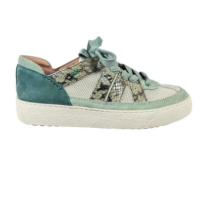 FRYE Webster Overlay 低花边玉绿蓝蛇皮运动鞋女式 6.5 — 第 1/4 张图片