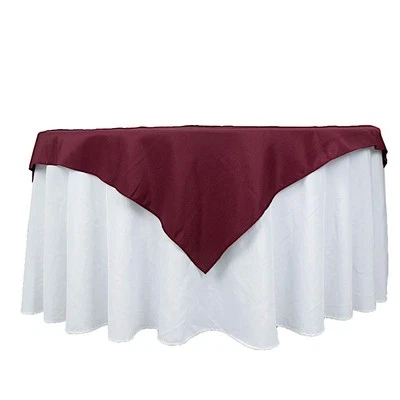 54" Premium Polyester Square Tablecloth Wedding Party Table Linens SALE - Image 1 of 3