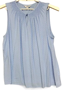 Croft & Barrow Tanktop Damen XL blau Swiss Dobby Webstruktur Knopf Schlüsselloch - Bild 1 von 13