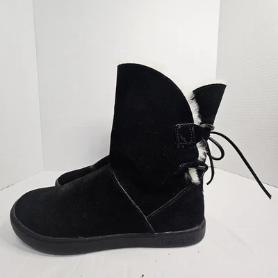Botas Koolaburra UGG para mujer 6 Shazi cortas piel de oveja invierno 1019361 gamuza negra Foto 1 de 4