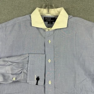 VTG Polo Ralph Lauren Shirt Mens 16-34 Purple Label Button Up LS Contrast READ - Picture 1 of 10