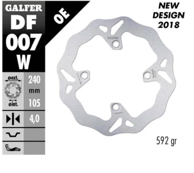 Disco de freno trasero Galfer Wave 240X4Mm para Cagiva Gran Canyon 900 1999 2000 Foto 1 de 4