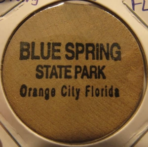 Vintage Blue Spring State Park Orange City, FL Wooden Nickel - Token Florida - Picture 1 of 2