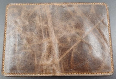 Чехол для кредитных карт CAMP FIRE КОРИЧНЕВАЯ КОЖА ручной работы MILLENNIAL НОВЫЙ тонкий дизайн - Изображение 1 из 4