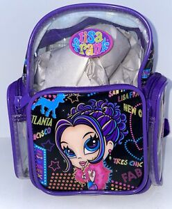 VTG Lisa Frank  Glamour Girl Clear Plastic Backpack.