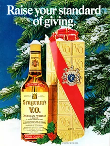 SEAGRAM'S V.O. WHISKY AD #18 VERY RARE "RAISE YOUR STANDARD OF GIVING" - Picture 1 of 2